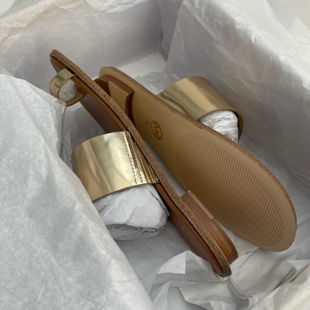 Michael Kors Metallic Gold and Brown Slides size 7 - Picture 2 of 6